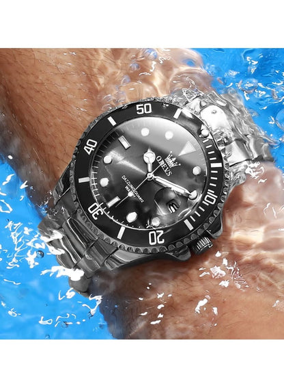 OLEVS Men's Luxury Watch !  One-Way Rotating Outer Ring Design.