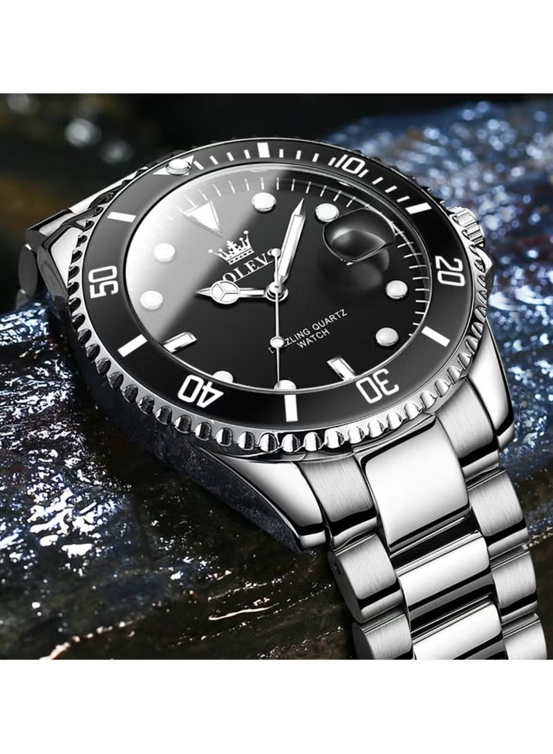 OLEVS Men's Luxury Watch !  One-Way Rotating Outer Ring Design.