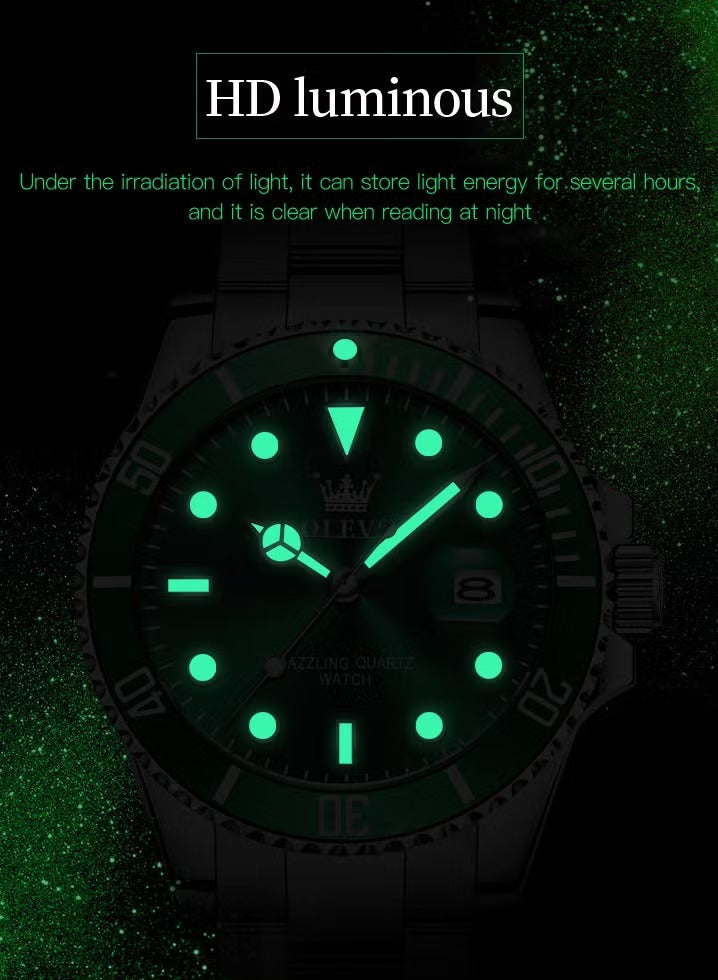 OLEVS Men's Luxury Watch !  One-Way Rotating Outer Ring Design.