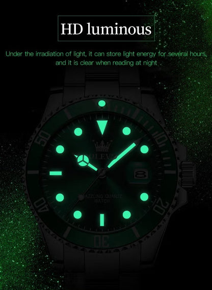 OLEVS Men's Luxury Watch !  One-Way Rotating Outer Ring Design.